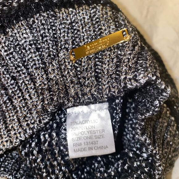 Laundry by Shelli Segal Knit Hat Beanie Speckled Grey Black Unisex OSFM NWTs - Picture 5 of 5